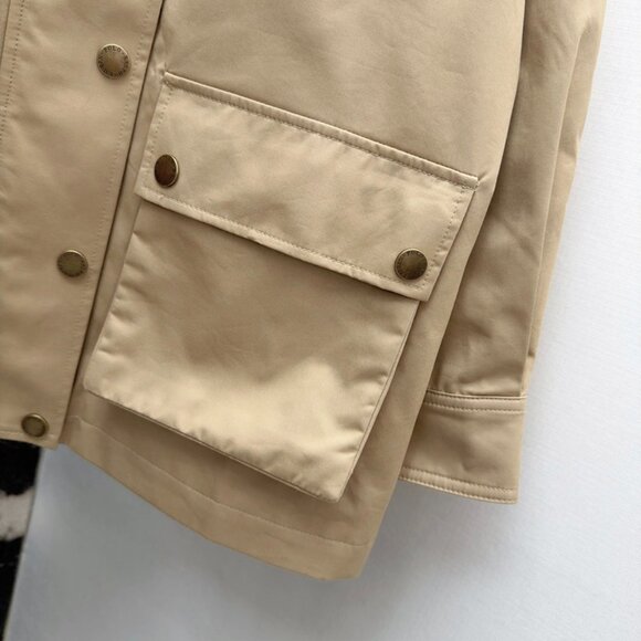 Ralph Lauren Corduroy Collar Trim Tan Trench Coat - Picture 6 of 9